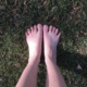 My bare feet grounding on the grass